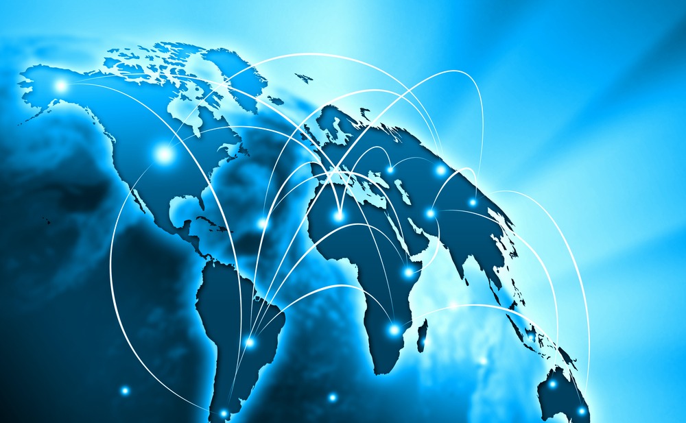 Blue vivid image of globe- Globalization concept-1